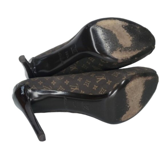 Louis Vuitton Monogram Canvas Peep Toe Pumps Heels - Picture 7 of 10